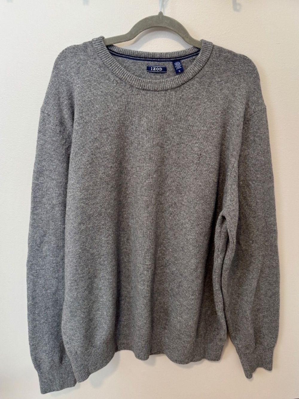Izod Men’s Crewneck Sweater Dark Gray, Size XL